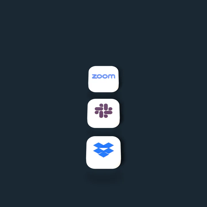 Nine tools for video calls, chat and file storage. Six drop away, leaving Zoom, Slack and Dropbox.